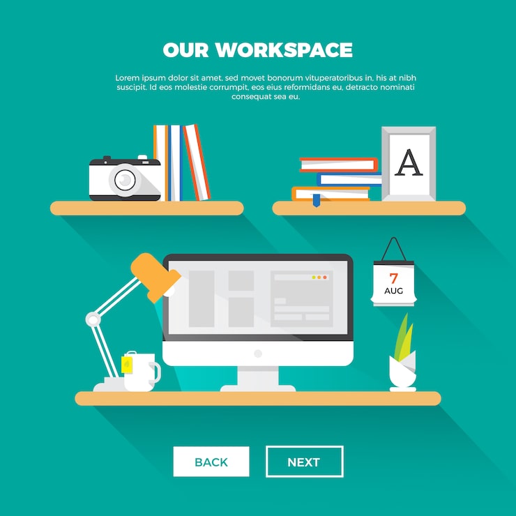 Vector Gratis ruang kerja kreatif
