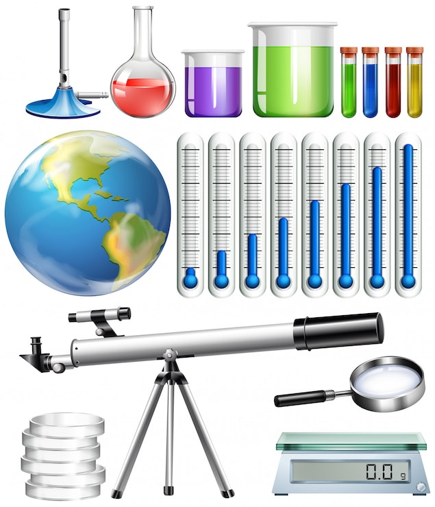 Vector Gratis satu set alat sains