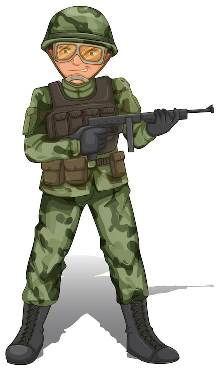 Vector Gratis seorang tentara pemberani