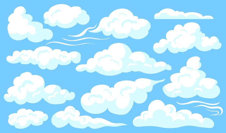 Vector Gratis set awan putih