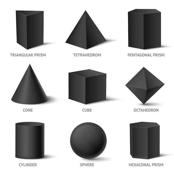 Vector Gratis set bentuk geometris solid
