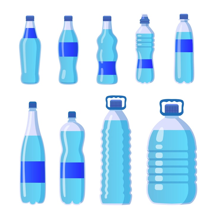 Vector Gratis set botol air minum plastik
