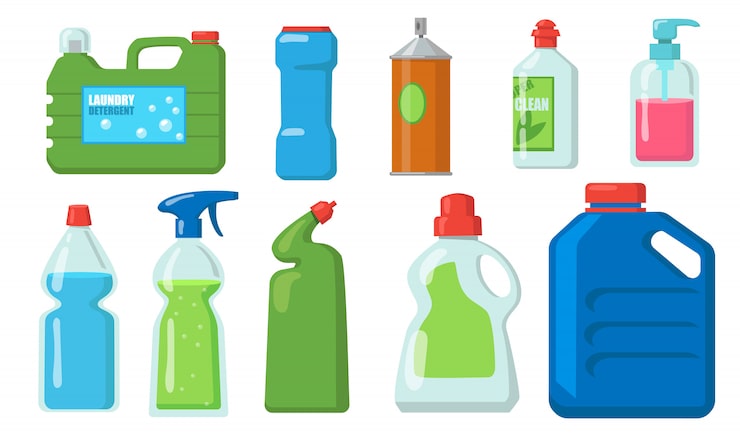 Vector Gratis set botol pemutih