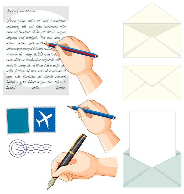 Vector Gratis set campuran surat menyurat