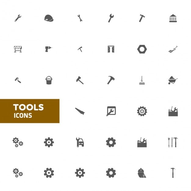 Vector Gratis set ikon alat datar