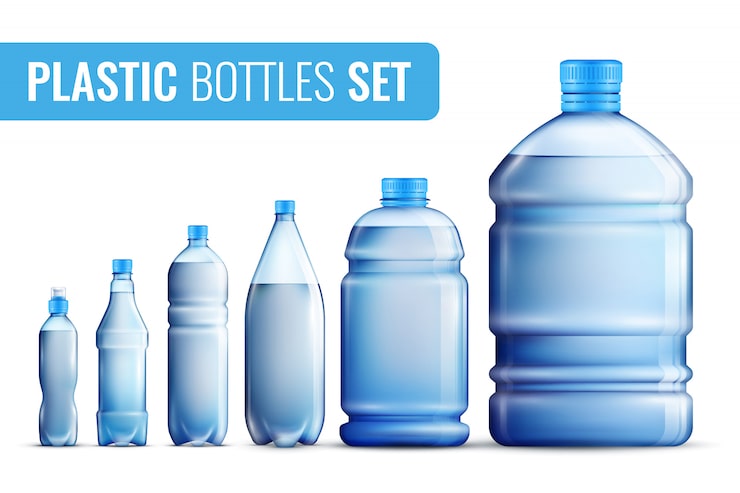 Vector Gratis set ikon botol plastik