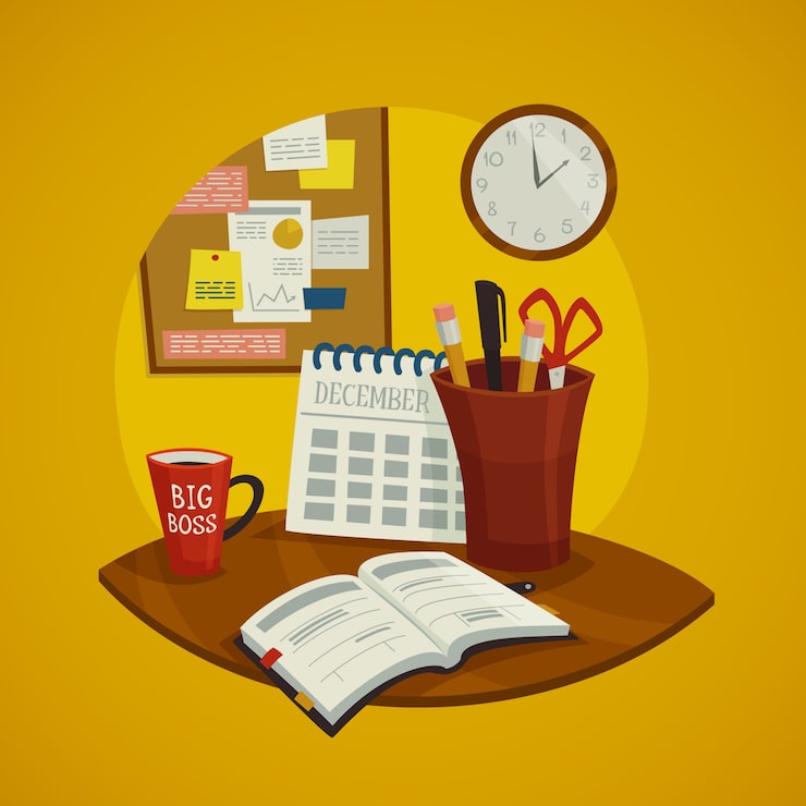 Vector Gratis set konsep tempat kerja