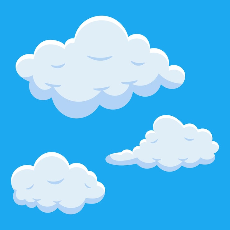 Vector Gratis set latar belakang biru awan