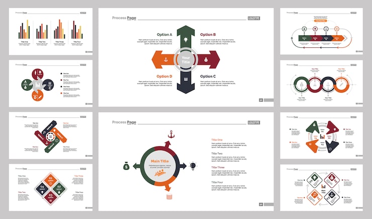 Vector Gratis set sepuluh templat slide strategi