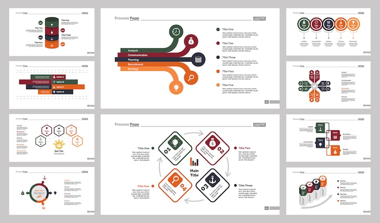Vector Gratis set sepuluh template slide bisnis