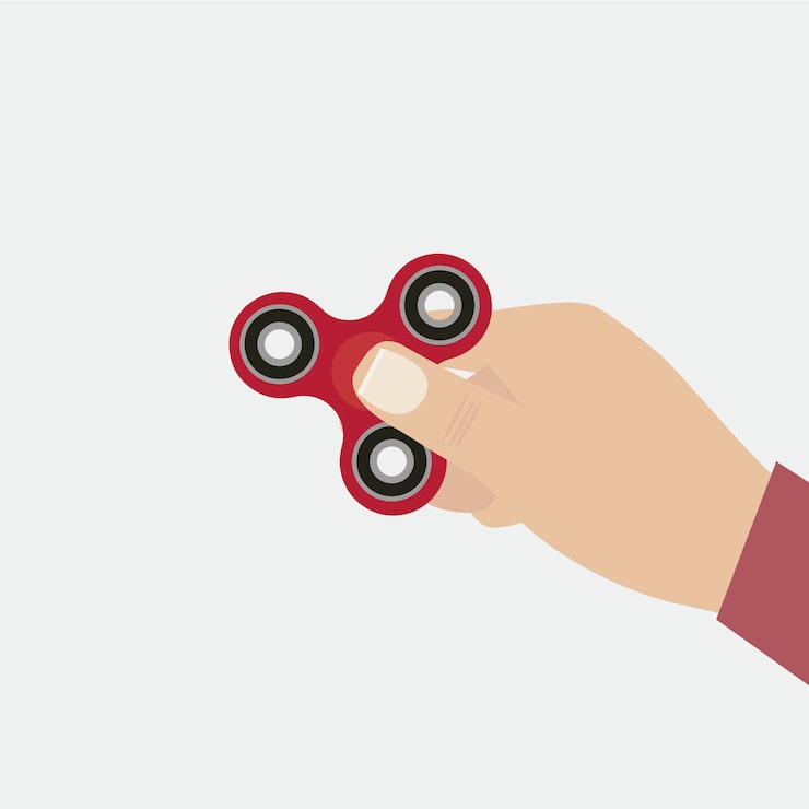 Vector Gratis tangan memegang fidget spinner