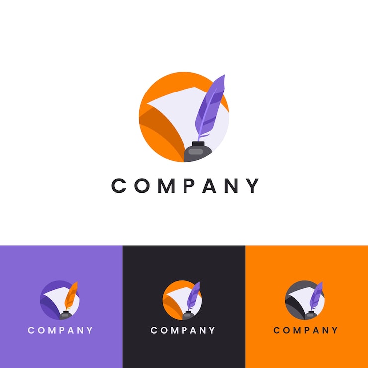 Vector Gratis templat desain pena bulu desain datar