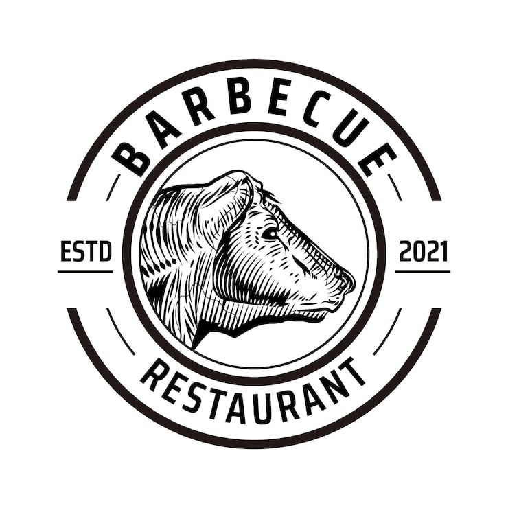 Vector Gratis templat logo barbekyu kreatif