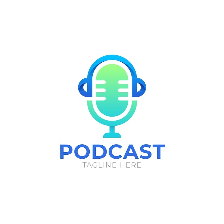 Vector Gratis templat logo podcast dengan detail