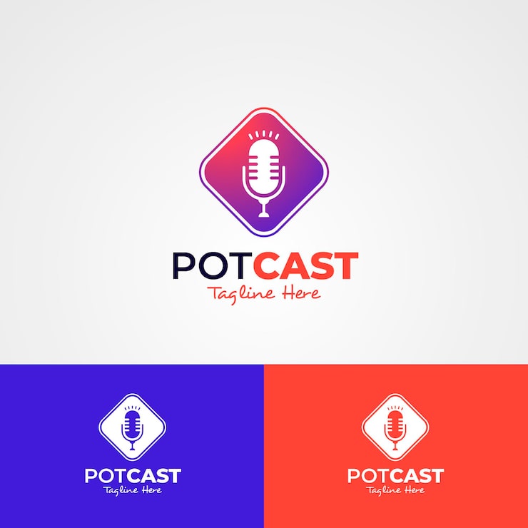 Vector Gratis templat logo podcast detail