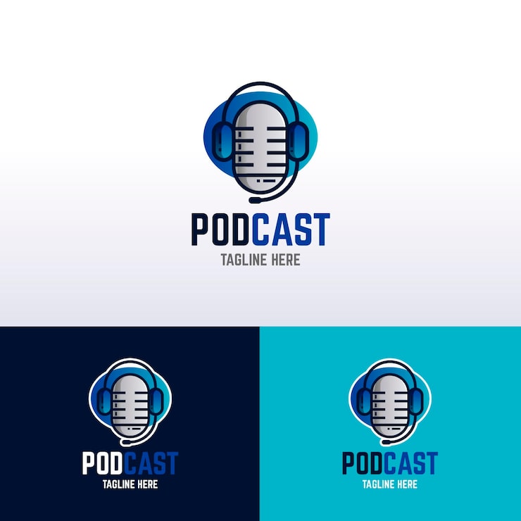Vector Gratis templat logo podcast detail