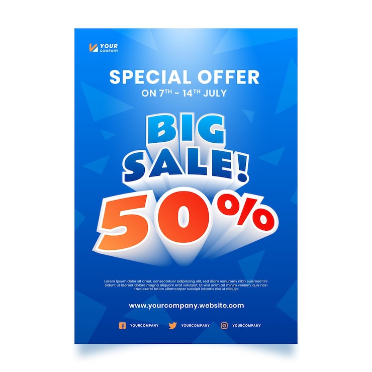 Vector Gratis templat poster penjualan vertikal abstrak gradien