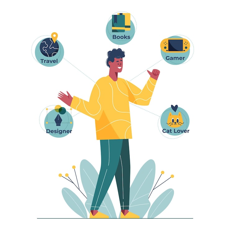 Vector Gratis tentang saya konsep dengan paket minat dan hobi