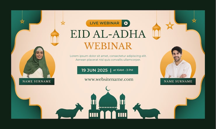 Vector Gratis webinar idul adha gradien