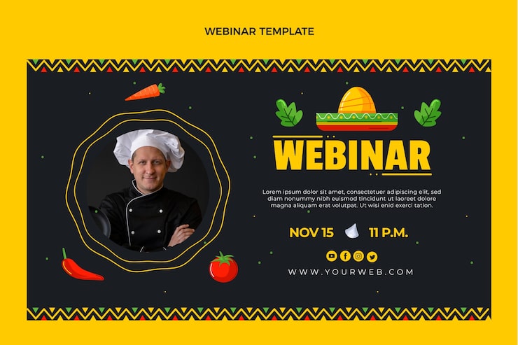 Vector Gratis webinar makanan desain datar