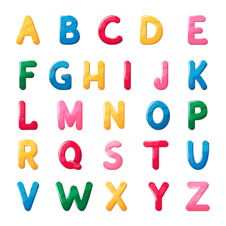 Vector alfabet jeli font abs untuk anak-anak