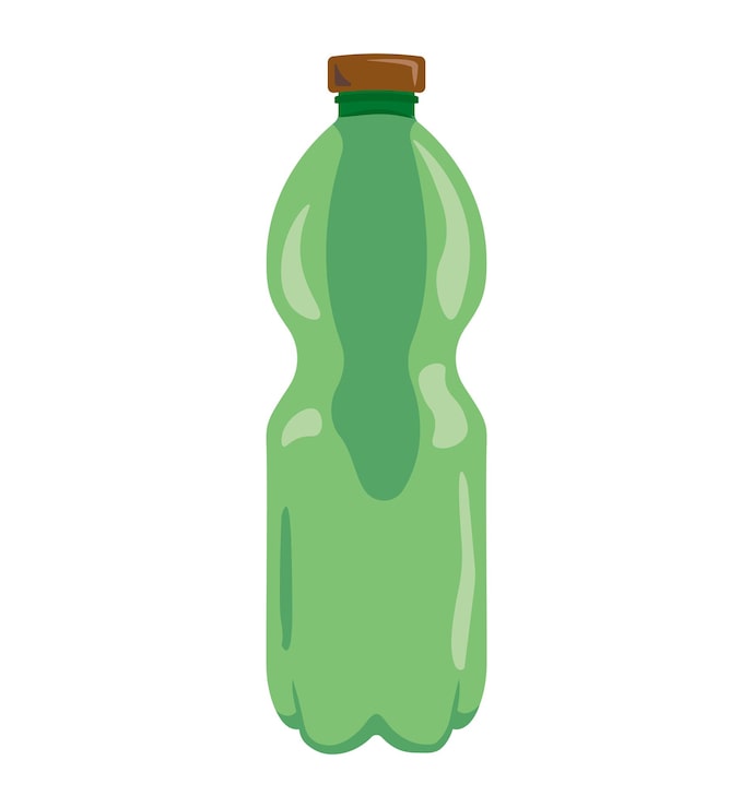Vector botol plastik hijau botol kosong