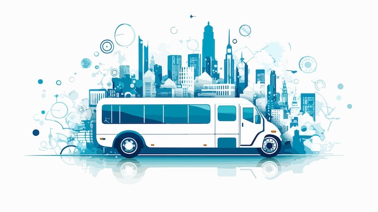 Vector bus medis mosaik dan segel stempel berkarat