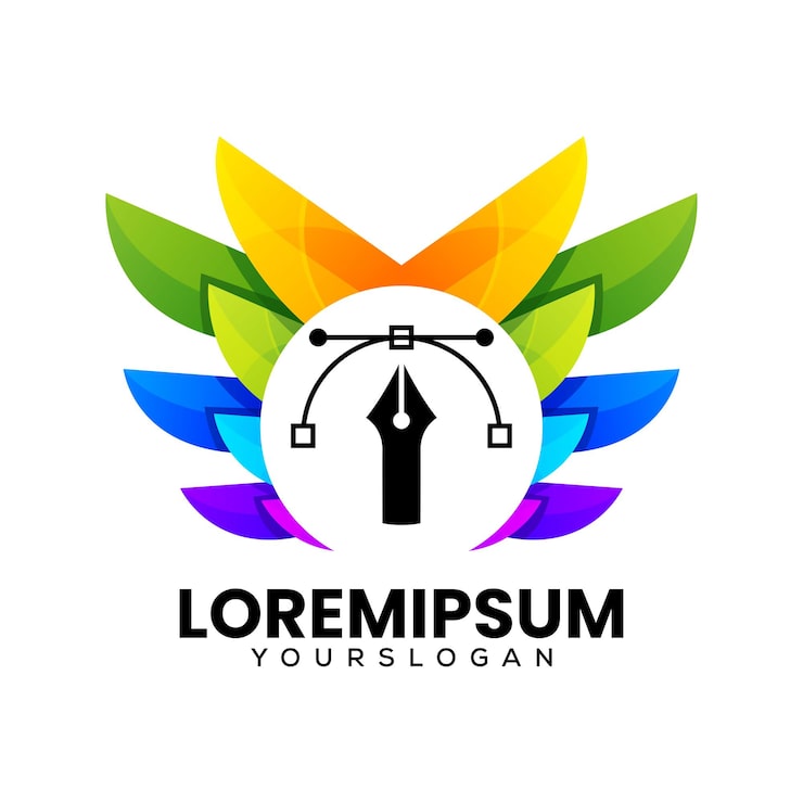 Vector desain logo ikon alat pena