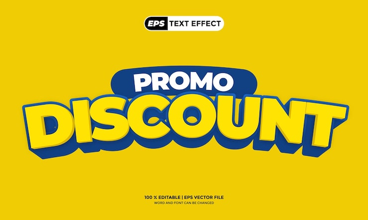 Vector efek teks tebal 3d yang dapat diedit sale diskon