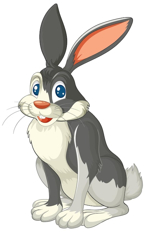 Vector ilustrasi kelinci kartun ceria