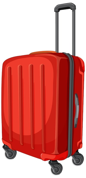 Vector ilustrasi koper bergulir merah