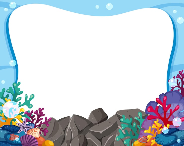Vector ilustrasi pemandangan terumbu karang bawah laut