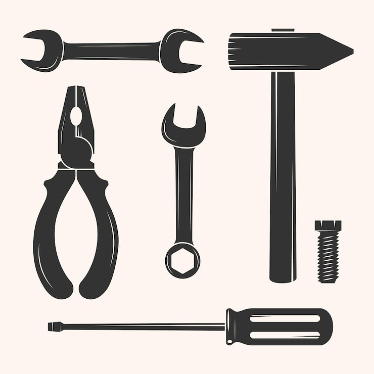 Vector ilustrasi seni set alat