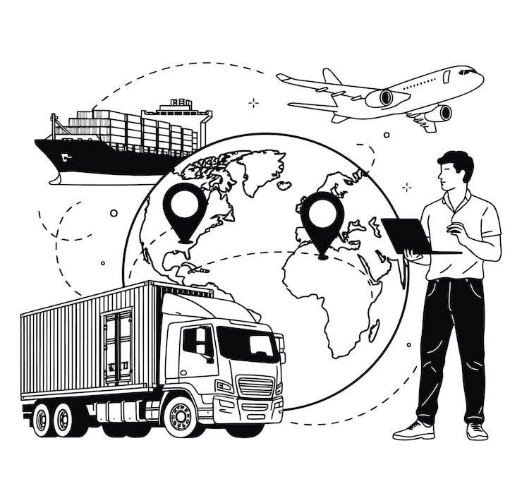 Vector logistik global dan manajemen rantai pasokan