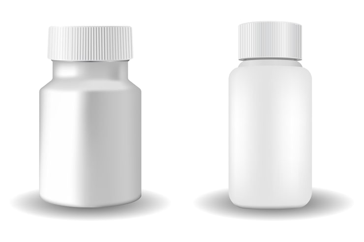 Vector mockup 2 botol obat putih eksklusif