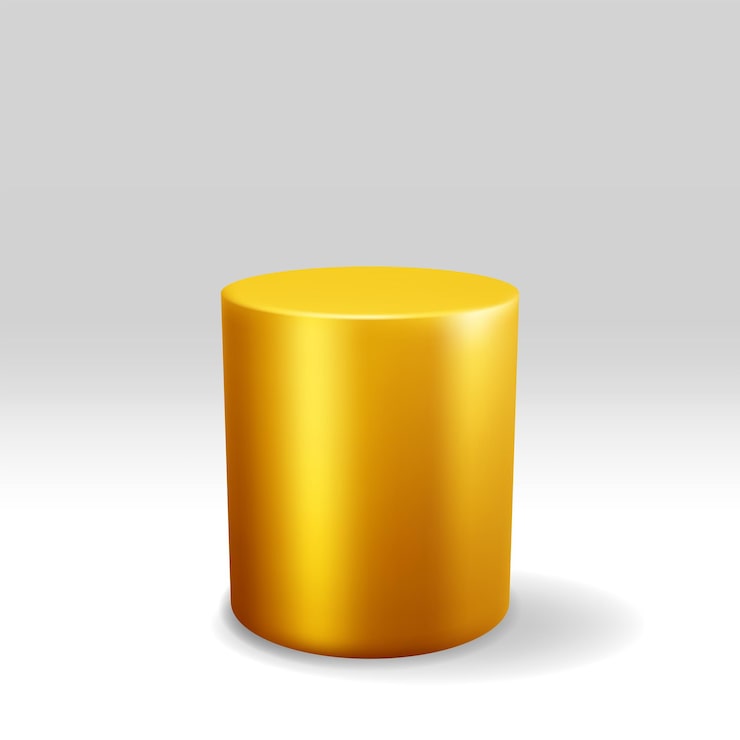 Vector podium emas 3d terisolasi di atas putih