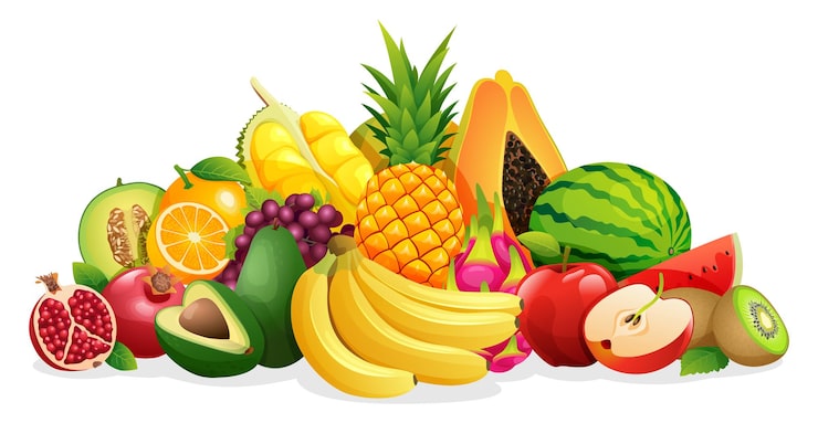 Vector set berbagai macam ilustrasi buah
