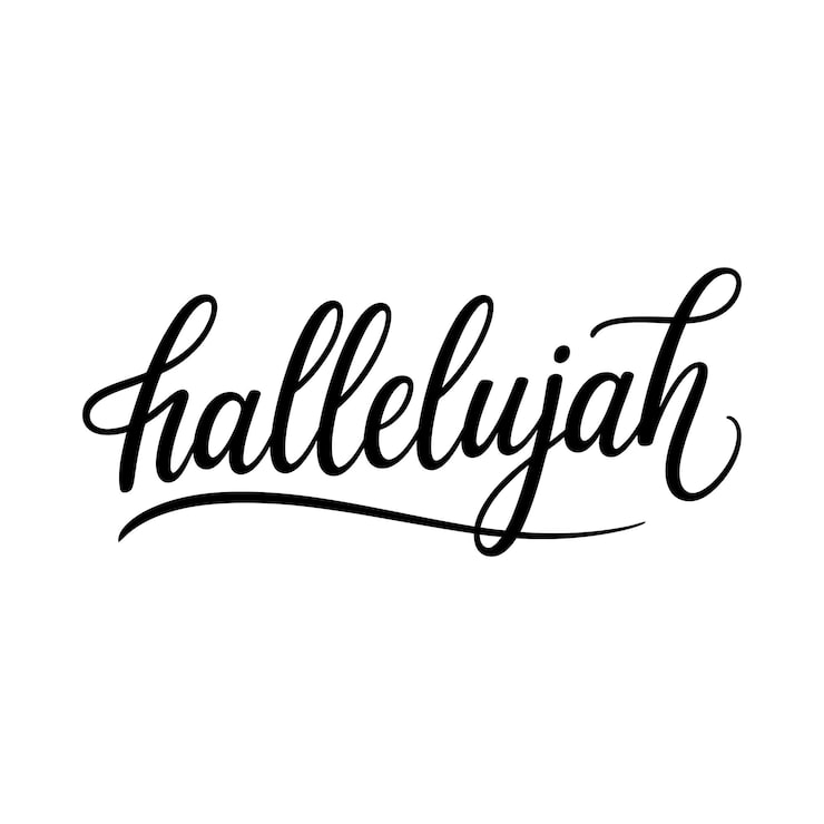 Vector skrip kaligrafi tangan hallelujah yang elegan