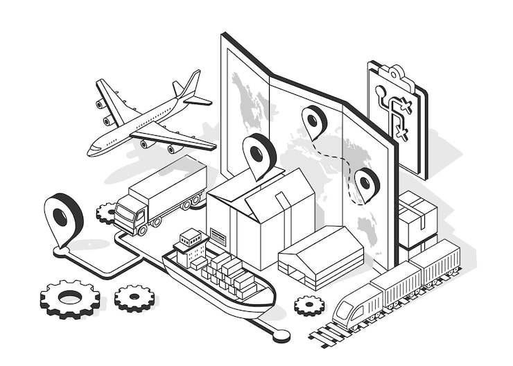 Vector spanduk logistik global