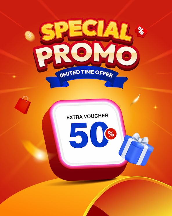 Vector spanduk penawaran spesial dengan promo waktu terbatas dan diskon voucher