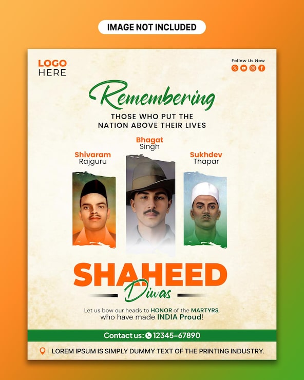 Vector templat poster peringatan shaheed diwas