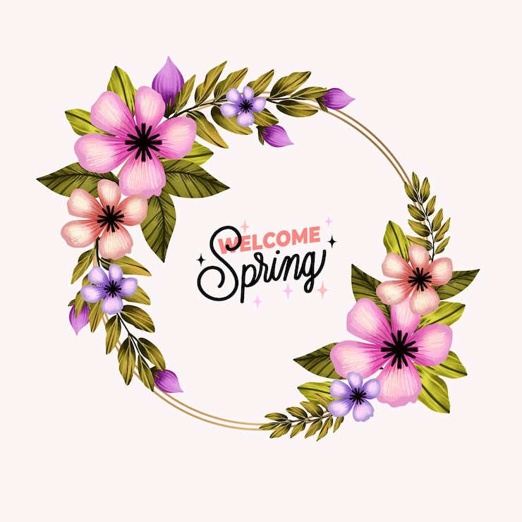 Kostenlose Vektor aquarell frühlingsblumenrahmen