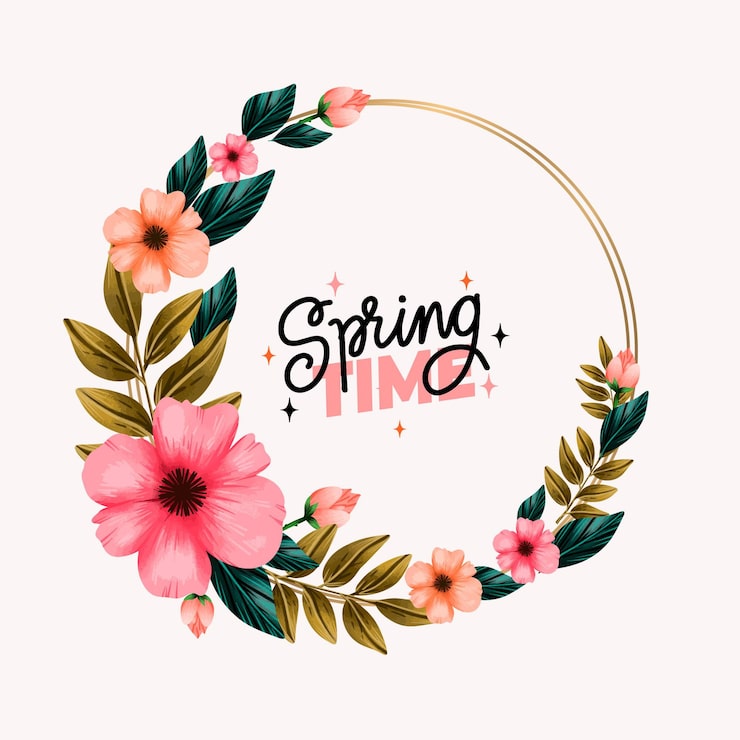Kostenlose Vektor blumenrahmen-thema des aquarellfrühlings