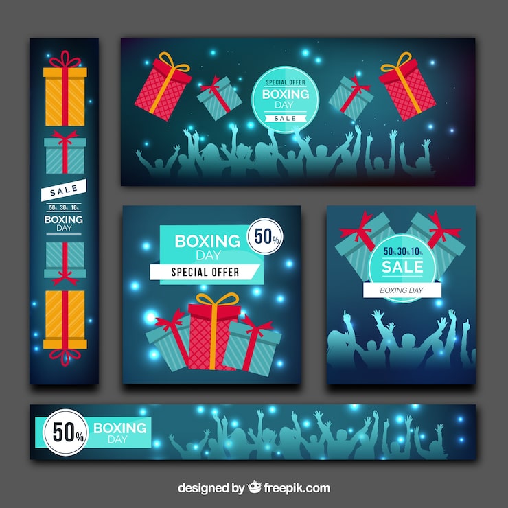 Kostenlose Vektor boxing day banner pack