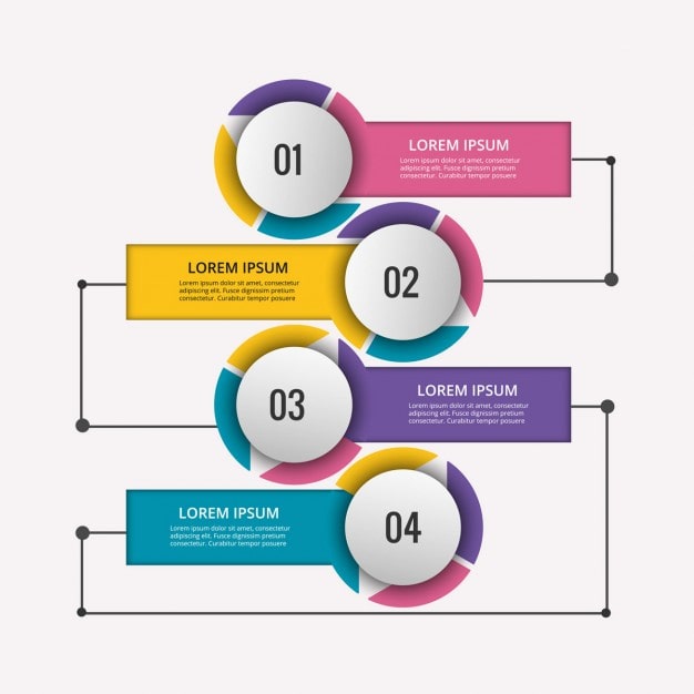 Kostenlose Vektor bunte infografik hintergrund