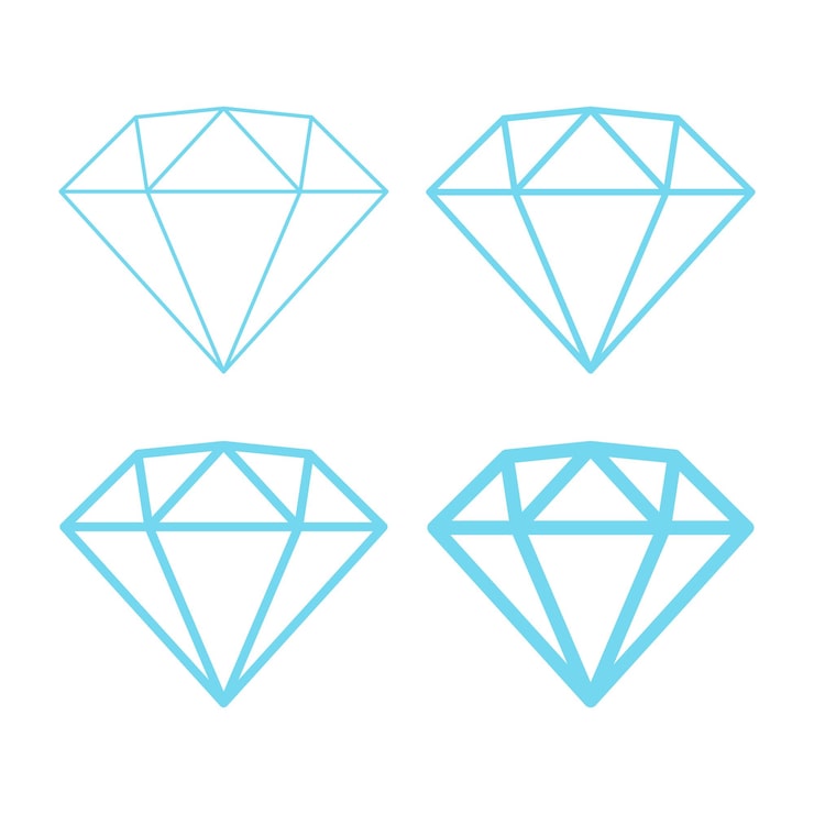 Kostenlose Vektor diamant-umriss-stil mehrfache dicke
