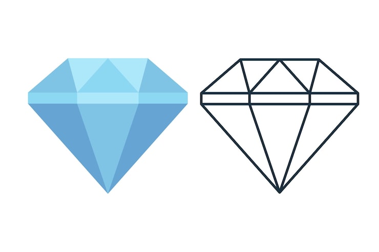Kostenlose Vektor diamant-umriss und flach
