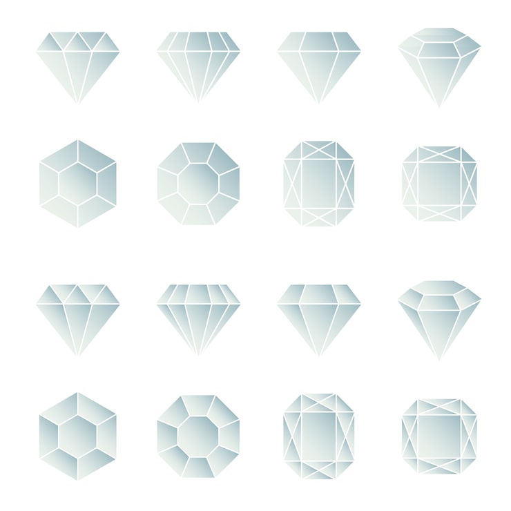 Kostenlose Vektor diamanten design kollektion