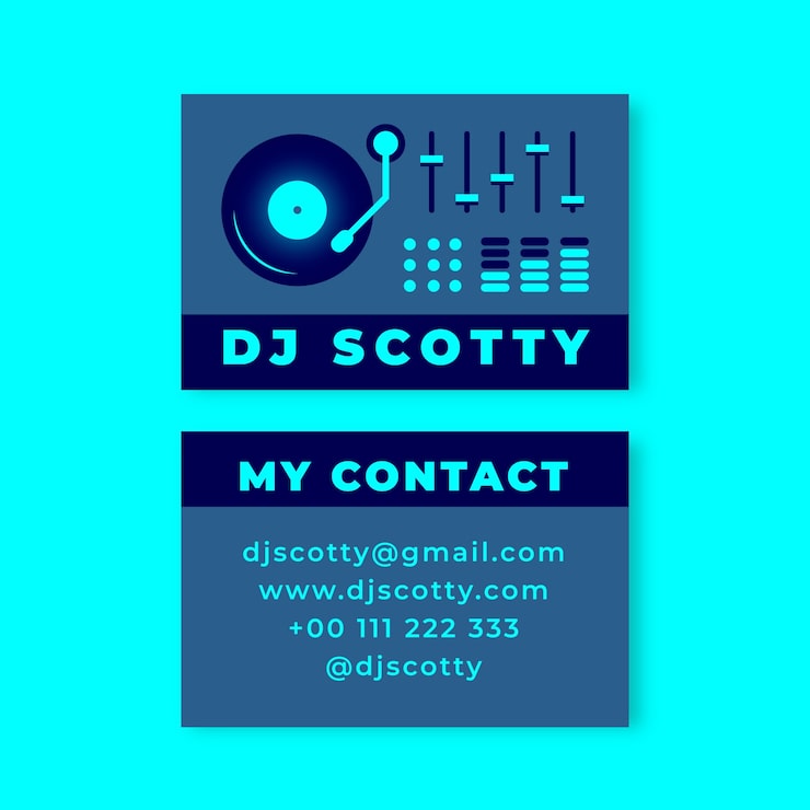 Kostenlose Vektor dj-visitenkarten-template-design
