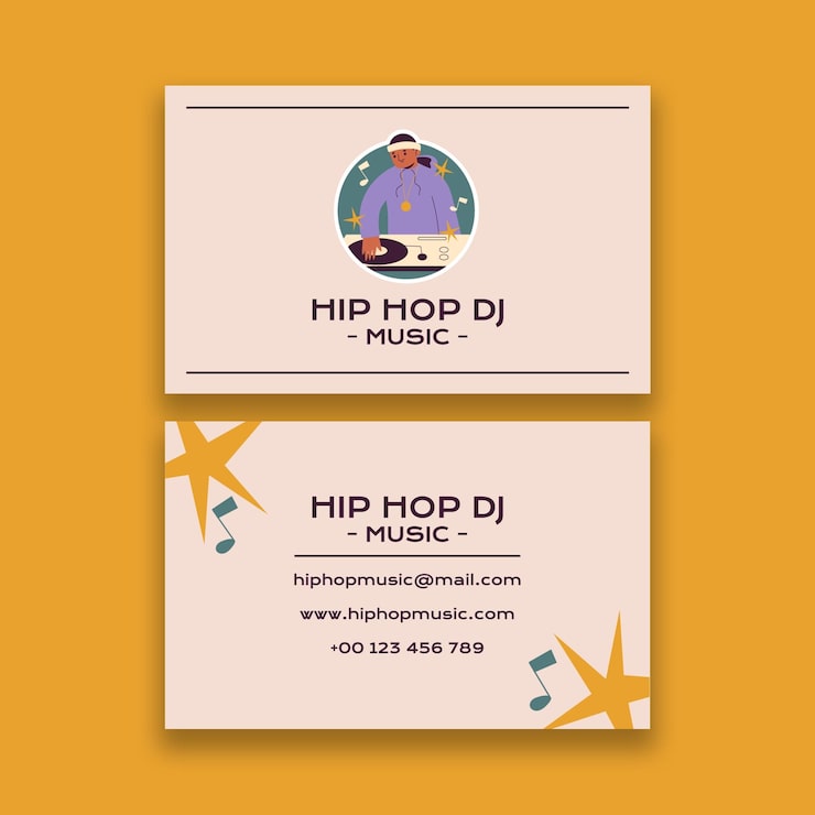Kostenlose Vektor dj-visitenkarten-template-design